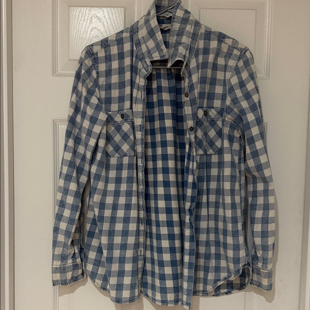 Blue and White Checkered Shirt